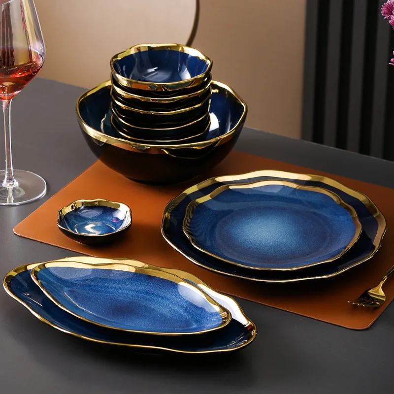 Brand Top Quality Ceramic Porcelain Dinnerware Sets 24K Gold Tableware of  58 Pcs Fashion Dish Plates Set Royal Luxury Cup Kits - AliExpress