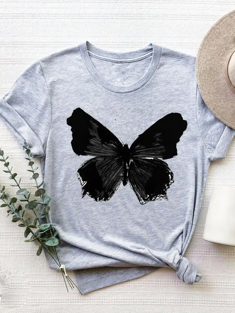 Short Sleeve Graphic T-shirt Women Summer Clothes Clothing Flower Sweet 90s Style Print T Shirt Fashion O-neck Tee Top