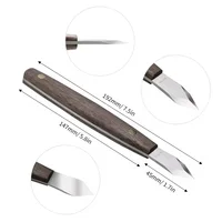 High Carbon Steel Double Bevel Blade Marking Knife, Precision Marking and Carving Tool with Wooden Handle and Protective She 2
