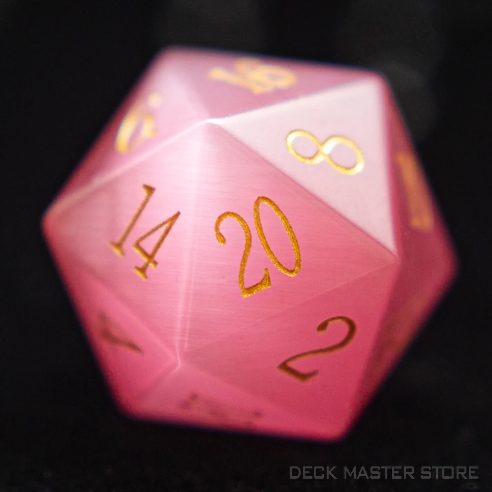 Pink Cat Eye Dice Polyhedral Gemstone Various Shapes Digital D20 DnD Dice for D&D TRPG Magic Tabletop Games Board Games Dice