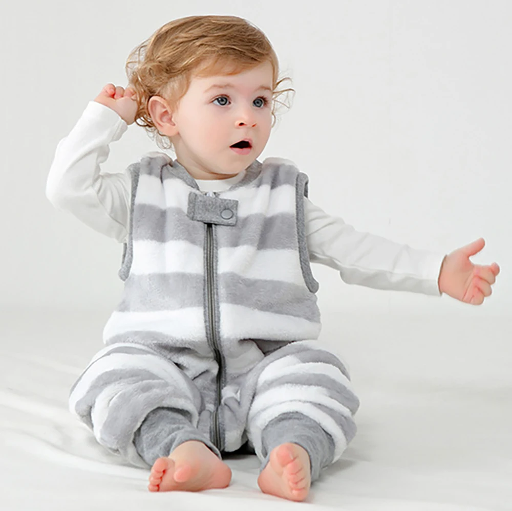 Baby Sleeping Bag Sleeveless 3-25Months Baby Sleepsack Cute Dinosaur Sleepwear Autumn Flannel Warm Comfortable Kids House Wear 4