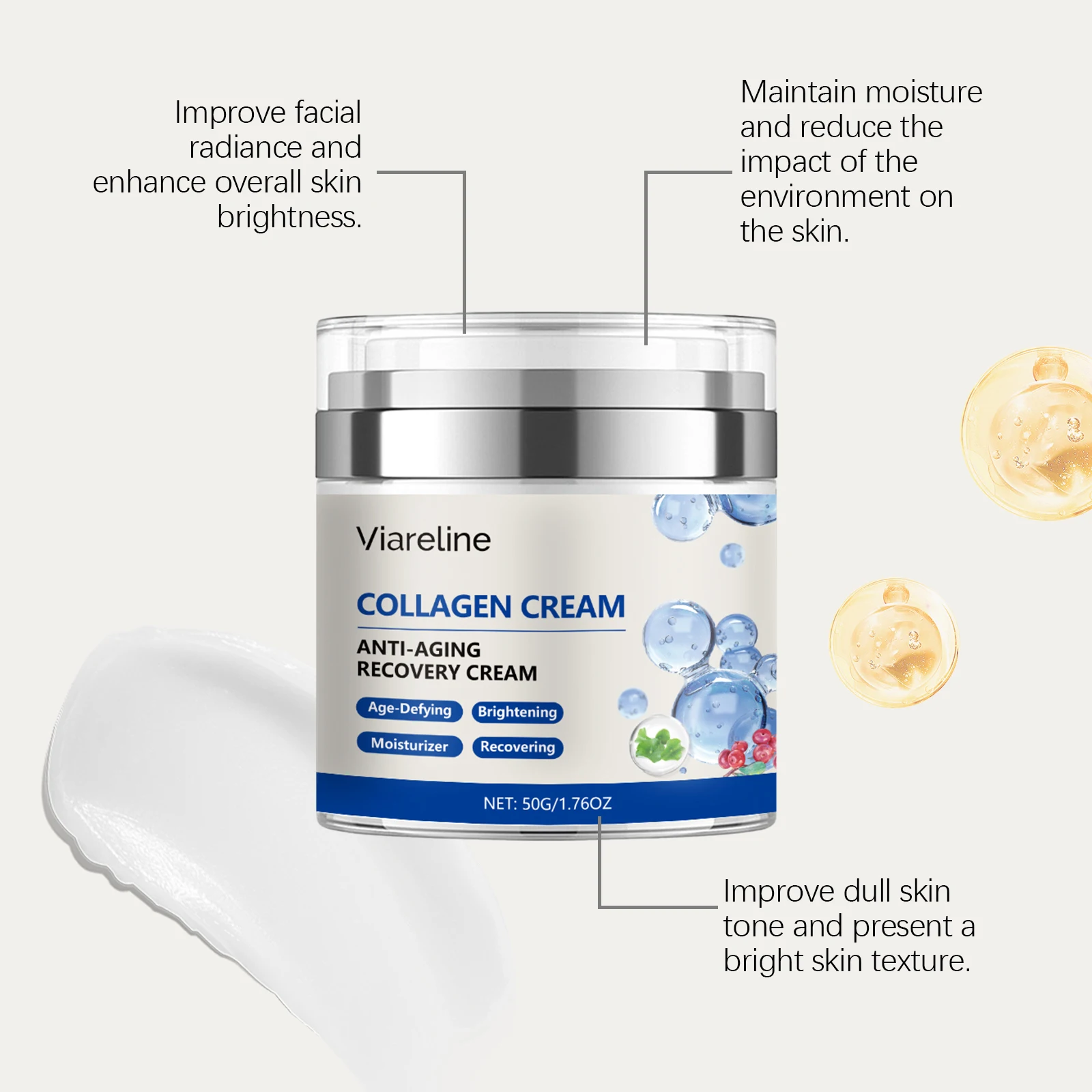 Collagen Repair Cream For Deep Hydration, Keeping Skin Moist Smooth, Nourishing, Enhancing Elasticity & Reducing Sagging