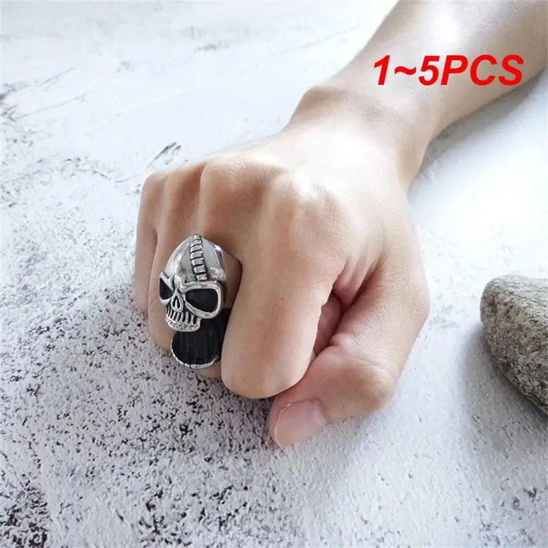 

1~5PCS Mens Ring Bottle Openers Ring Design Creative Punk Silver 27g Alloy Ring Accessories Skull Beer Bottle Opener Skull Head