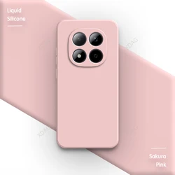 Luxury Liquid Silicone Soft Square Couple Phone Case - Redmi note 15 Pro 4G (Sakura Pink)