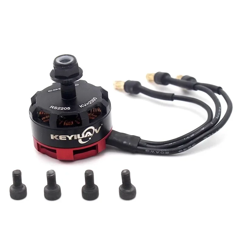 Deux moteurs RS2205 2300KV côte à côte, l'un en sens horaire (CW) et l'autre antihoraire (CCW), pour drone FPV.