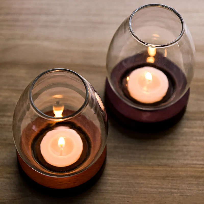 Transparent Round Glass Candlestick