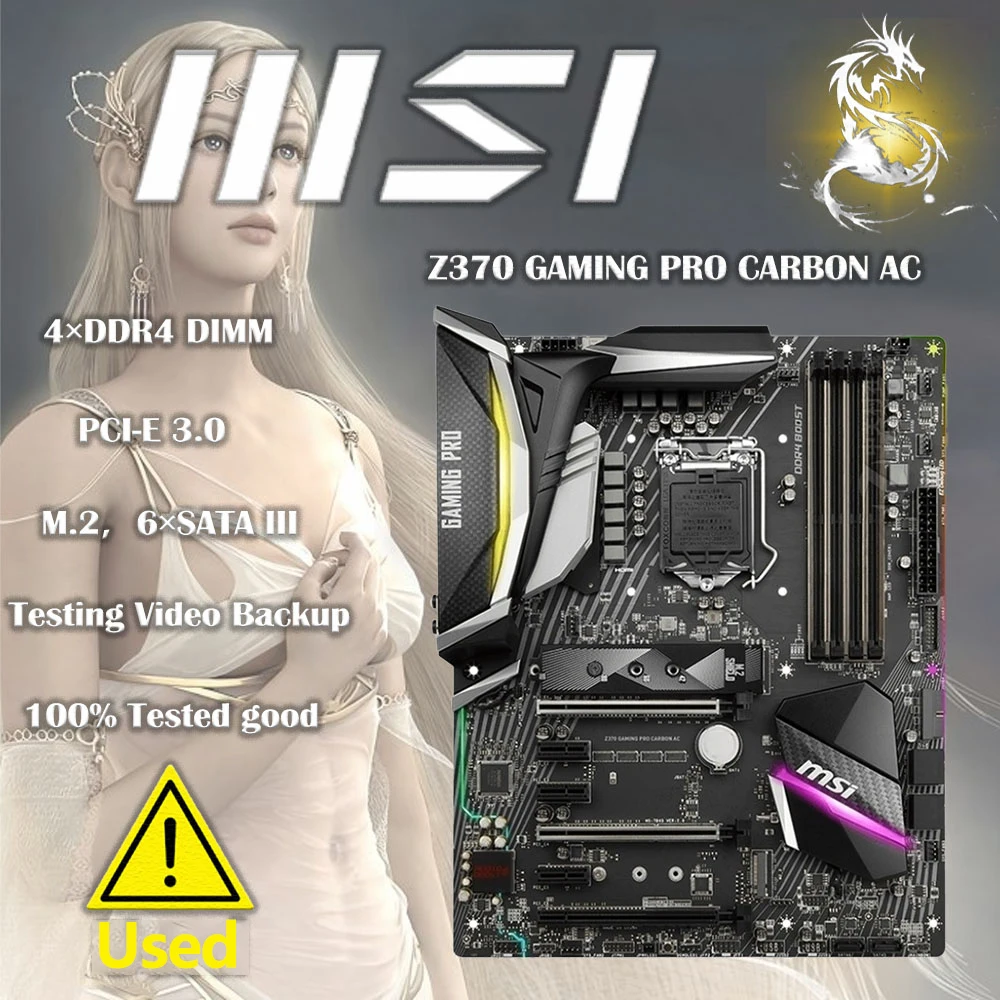 Placa-mãe MSI Z370 GAMING PRO CARBON 64GB LGA 1151 DDR4 ATX