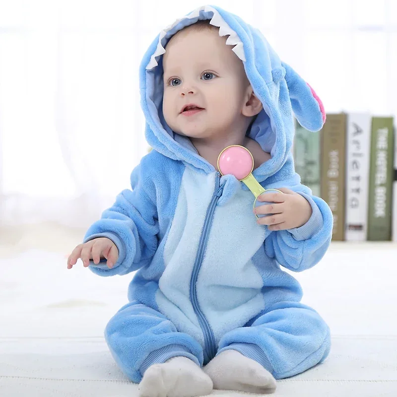 

Cozy Winter Pyjamas for Kids: Adorable Animal Cow Hooded Rompers with Zipper Jumpsuit!