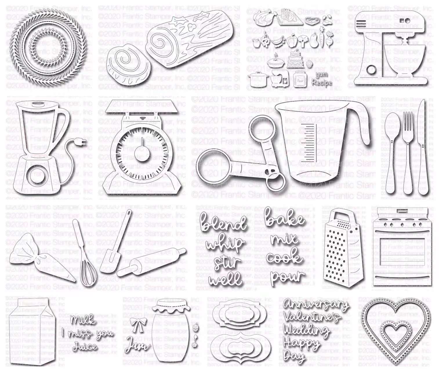 

Baking utensils and Pine Bough Frames Metal Cutting Die DIY Scrapbooking Crafts Maker Photo Album Template Decoration 2023 New