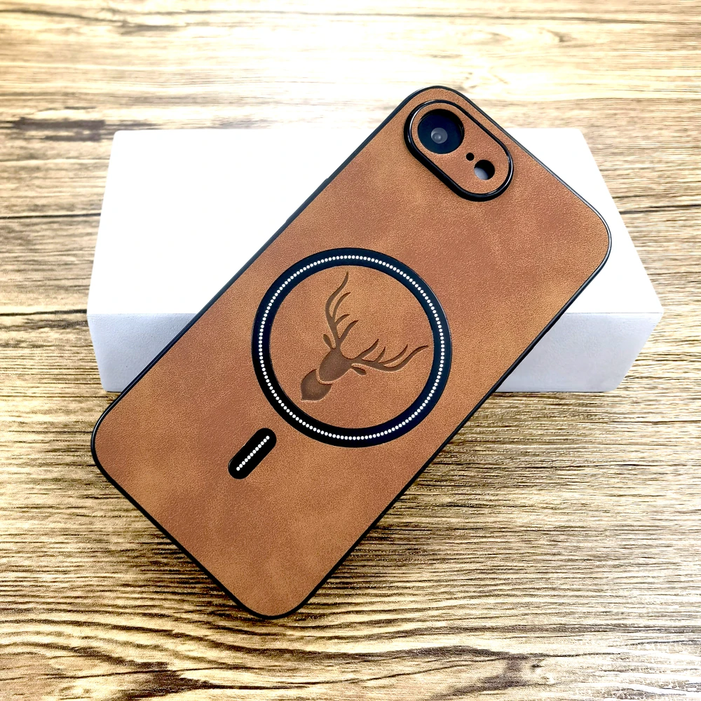 Luxurious Faux Sheepskin Leather Case with MagSafe and Wireless Charging Capability