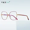 VICKY Fashion Women Cat Eye Myopia Prescription Glasses Hyperopia Reading Anti Blue Light Metal Optical Eyeglasses Frame PFD3076 4