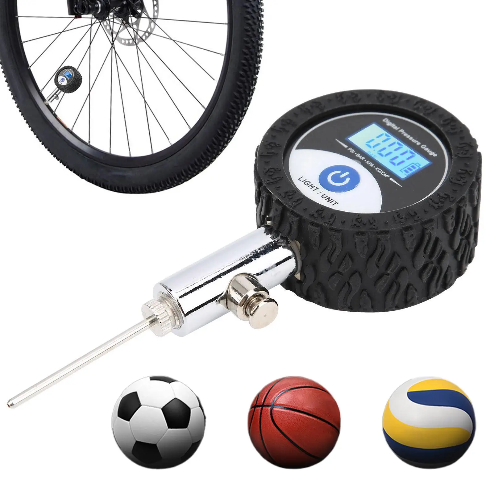 Ball Pressure Gauge Portable Soccer Ball Barometers with Air Release ...