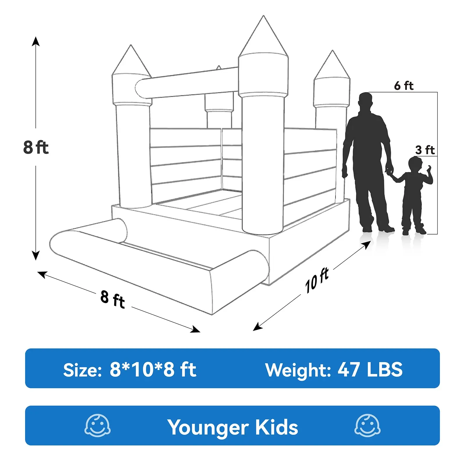 Commercial 10ft Kid Jumping Party White Inflatable Wedding Bounce House With Ball Pits Bouncy Castle House For Outdoor Fun