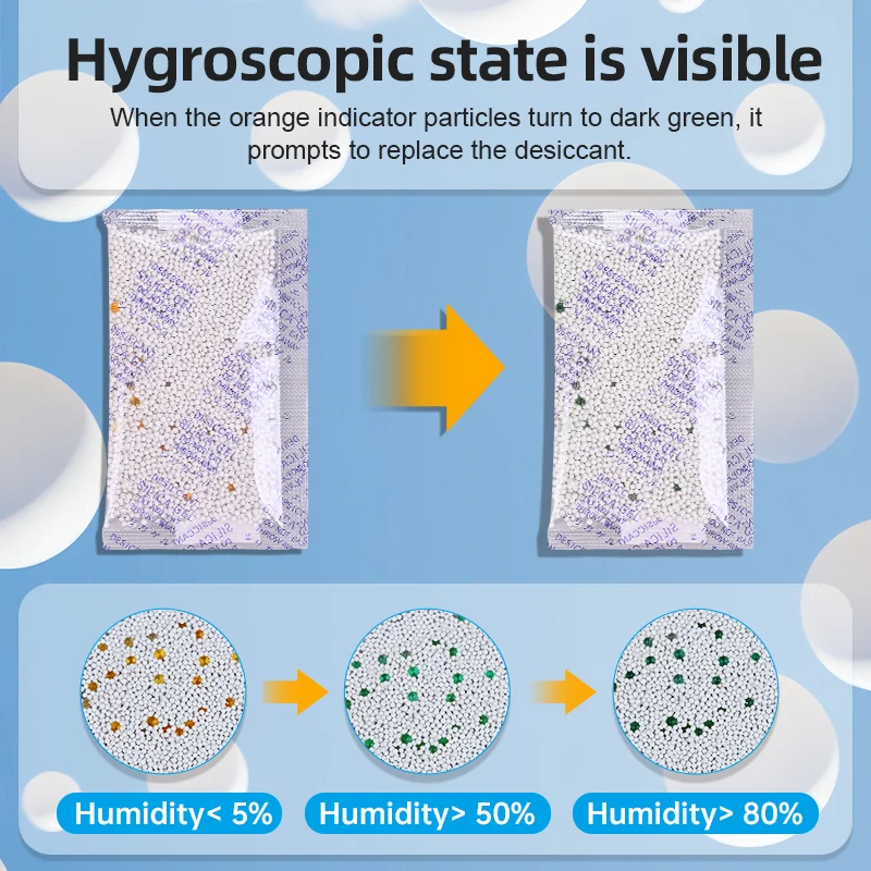 200g Stickable Calcium Chloride Desiccant Moisture Packs for Car Light Cat Food Christmas Gift Electronics Storage
