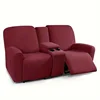 8pcs/set Recliner Sofa Covers All-inclusive Loveseat Center Console Sofa Covers Elastic 2Seater Couch Slipcovers with Cup Holder 6