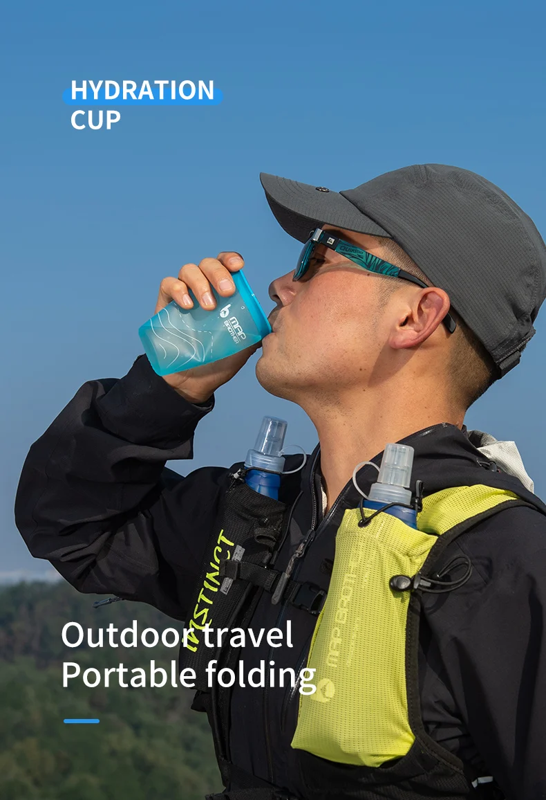 200ml Foldable Soft Flask TPU Squeeze Outdoor Sport Running Water Bottle