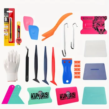 Set di strumenti per pellicole per cambio colore per auto Set completo di raschietti per pellicole Kit di strumenti speciali per avvolgere l'auto Strumenti professionali per l'applicazione della pellicola Cambia colore