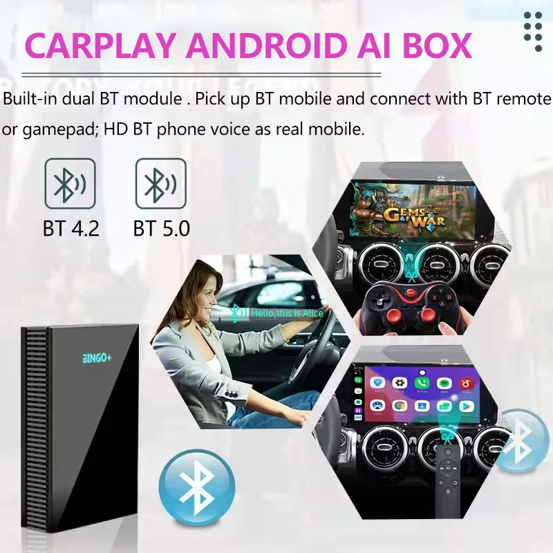 

CarPlay Ai Box Android 10 Новый беспроводной Apple Ipad 4 + 64 ГБ Android автомобильный мультимедийный разъем для воспроизведения Youtube Netfix для Benz Audi Nissan