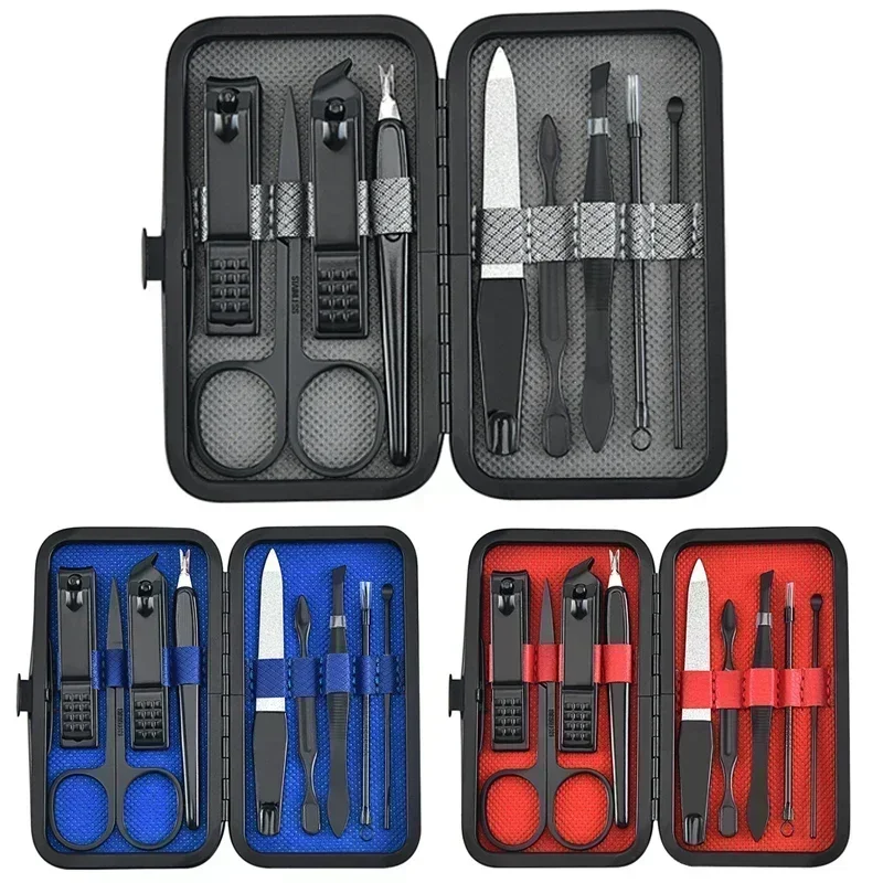 9Pcs Stainless Steel Nail Cutter and Pedicure Scissors Set Portable Manicure Tool Ear Beauty Tools Nail Clipper Set