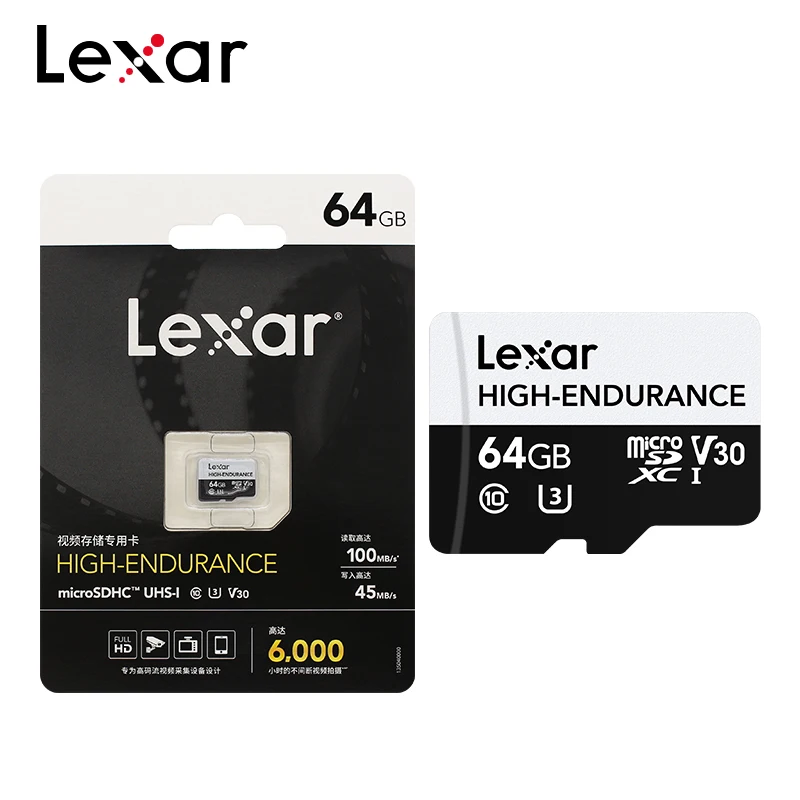 Lexar  ޸ ī, ִ ӵ 100 MB/S 64GB 128GB V30 UHS-I U3 Microsd Ŭ 10 32GB V10 TF ī, 4K 