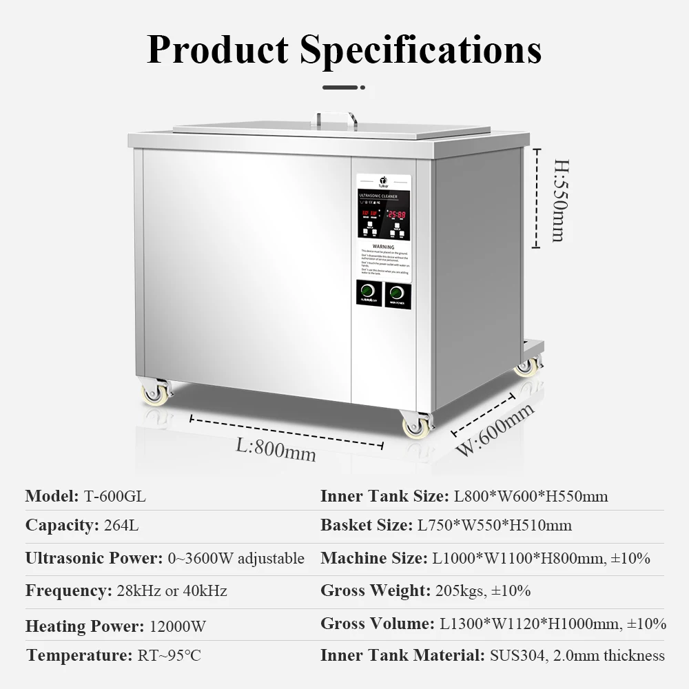 Description Picture 2 of item264 L Filter System Blind Curtain Dust Rust Corner Washing Set Industrial Ultrasonic Cleaner Multi-function Wholesale