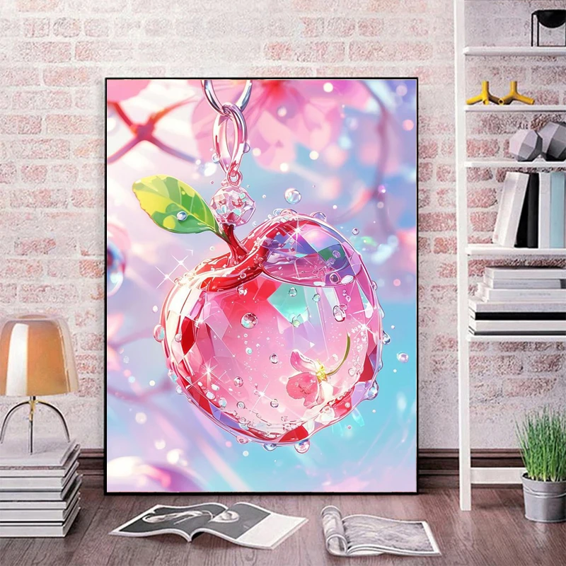 DIY Fairy Dust Diamond Embroidery Kit Rose Flower Apple Crystal Rhinestones Mosaic Landscape Diamond Painting Wall Art diamond painting