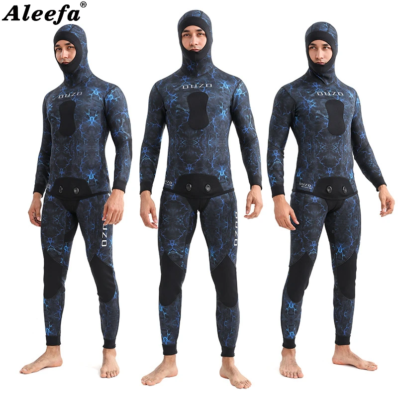 Mens 1.5MM/3MM Spearfishing Wetsuit Camouflage Hunting Wet Suit winter  Swimsuit, Perfect for Free Diving and Surfing