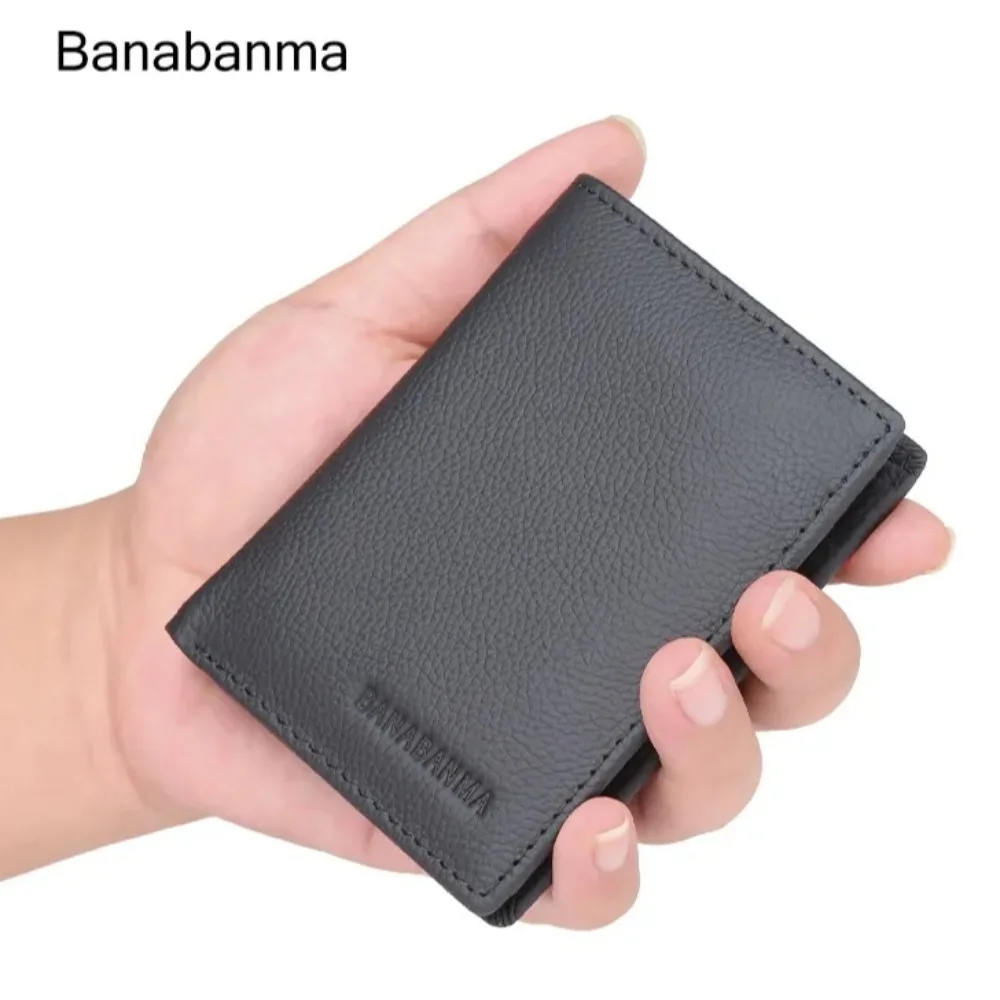 2026 Men’s Full-Grain Cowhide Wallet – Waterproof Short Card Holder 6