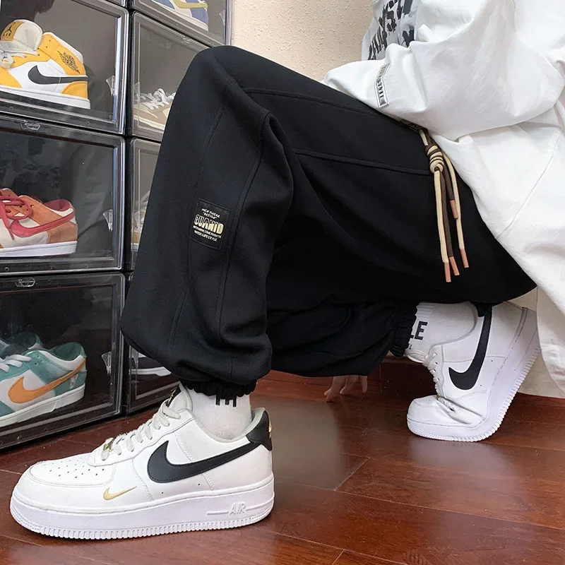 Loose Men's Workwear Pants Spring Summer Harajuku Sports Casual Nine Points Trendy Brand Cuffed Long Trousers