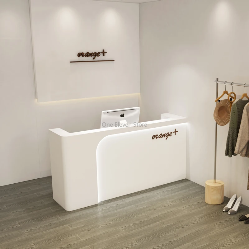 Simplicity White Luxury Reception Desk Cashier Information Clothing Store Reception Cafe Bancone Nordic Furniture