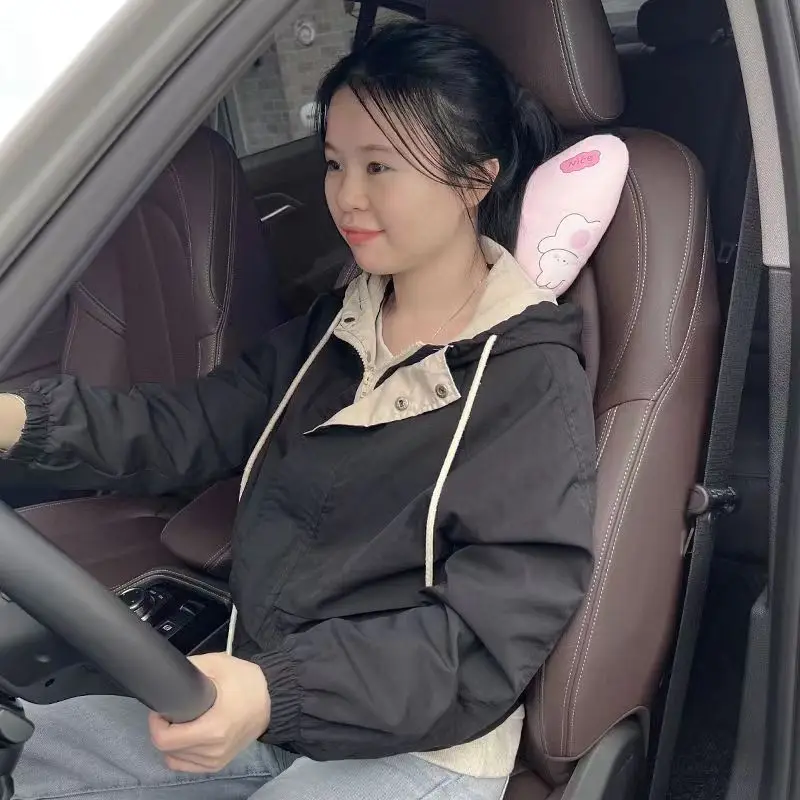 어린이와 성인을위한 자동차의 자동차 수면 머리 받침 긴 여행 어린이의 목 베개와 턱 받침대 귀여운 쿠션 지원 졸린 머리