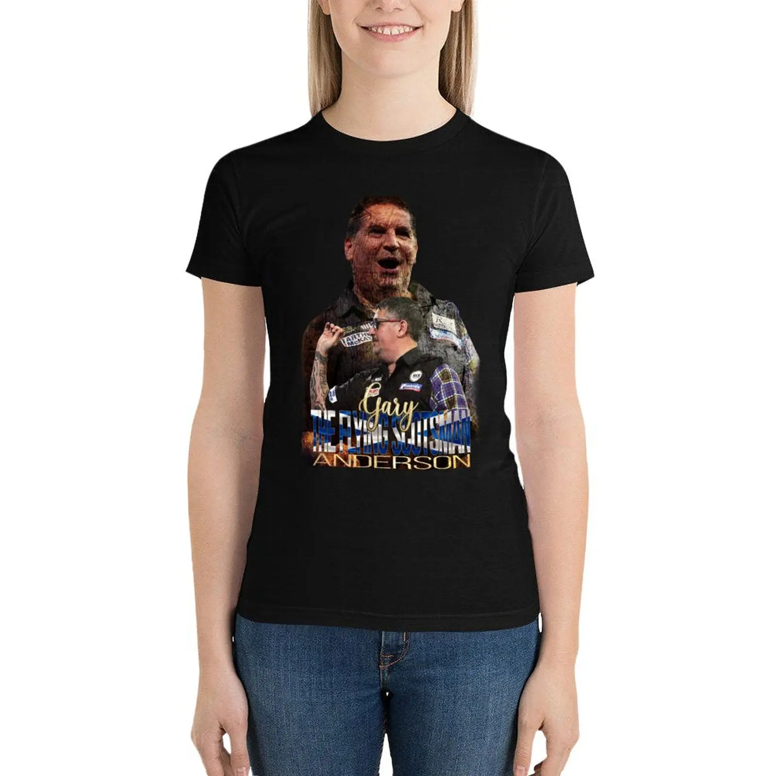 

Gary Anderson Darts Player T-Shirt lady clothes summer top funny white t-shirt dress for Women sexy