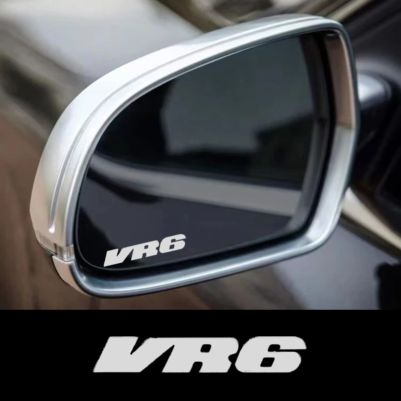 2Pcs Vr6 Logo Strisce Adesive Per Auto Specchietto Retrovisore Laterale Decor Decal Emblem Per Volkswagen Vr6 Golf Mk3 5 6 7 8 Passat B6 B5 Cc