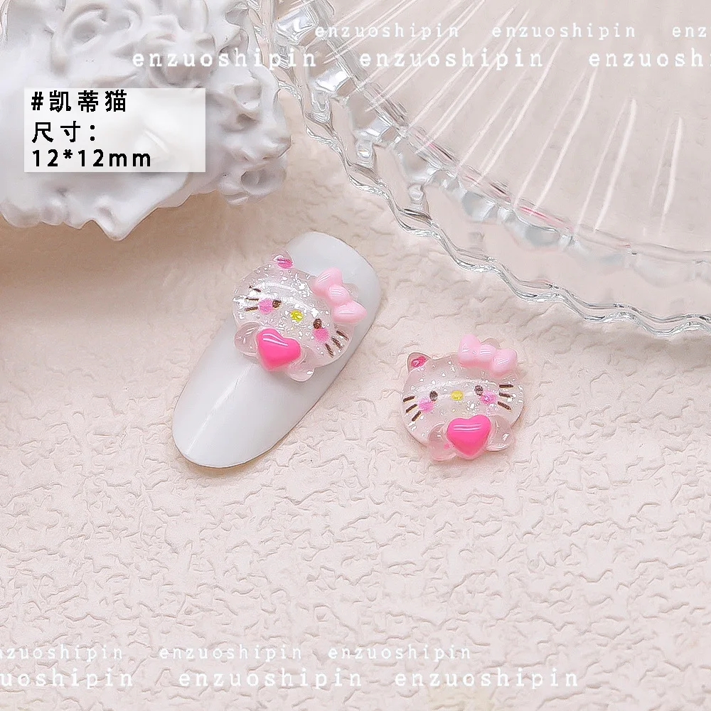 20Pcs New cartoon ice permeating resin diamond cute Kuromi Pacha dog accessories nail jewelry design beautiful DIYdecorations nail art glitter powder
