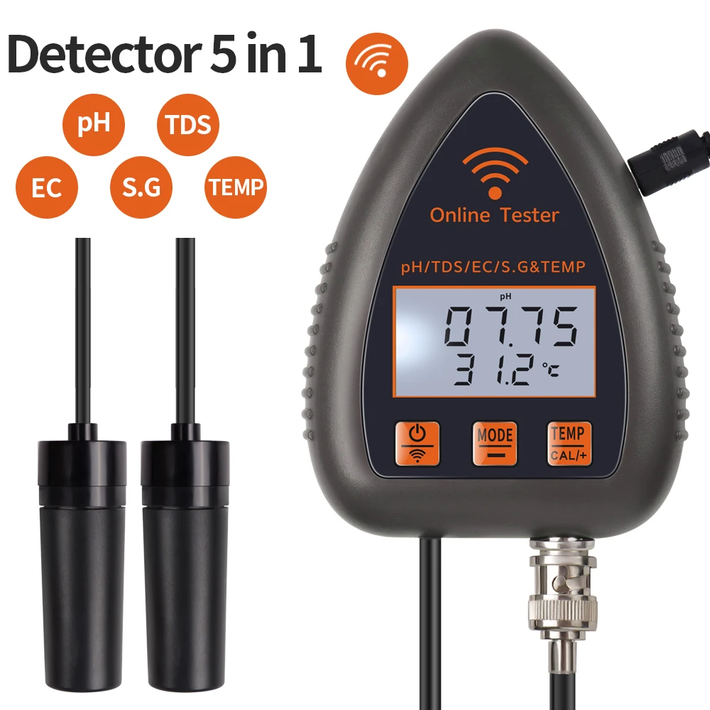 جهاز تحليل جودة المياه متعدد الوظائف Tuya WiFi 5 ف...