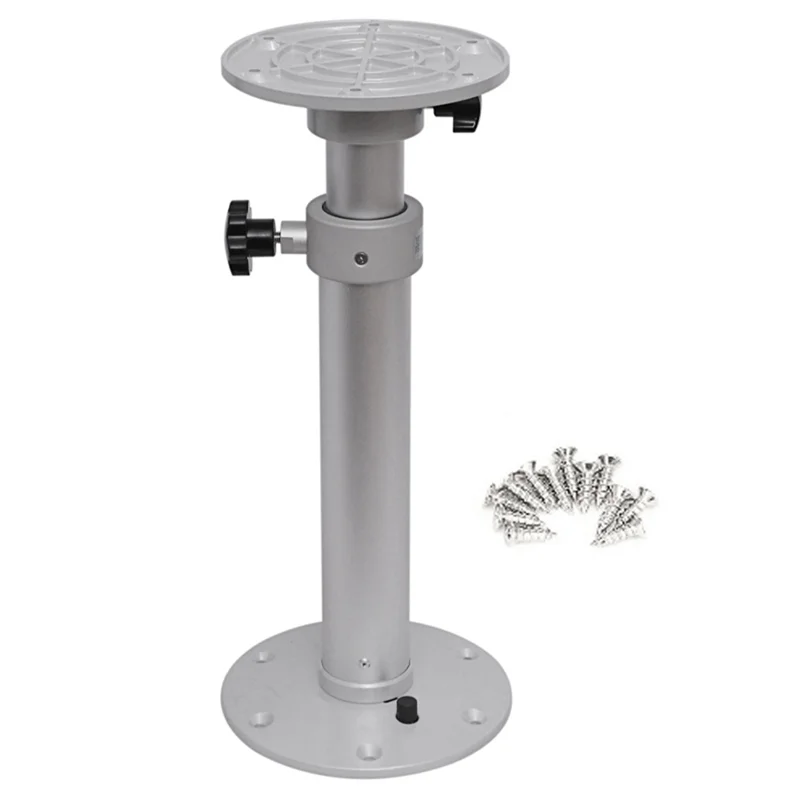 

Adjustable Table Pedestal Detachable Table Base Stand Leg Base Aluminum Alloy Table Base for RV Boat Yacht Silver White