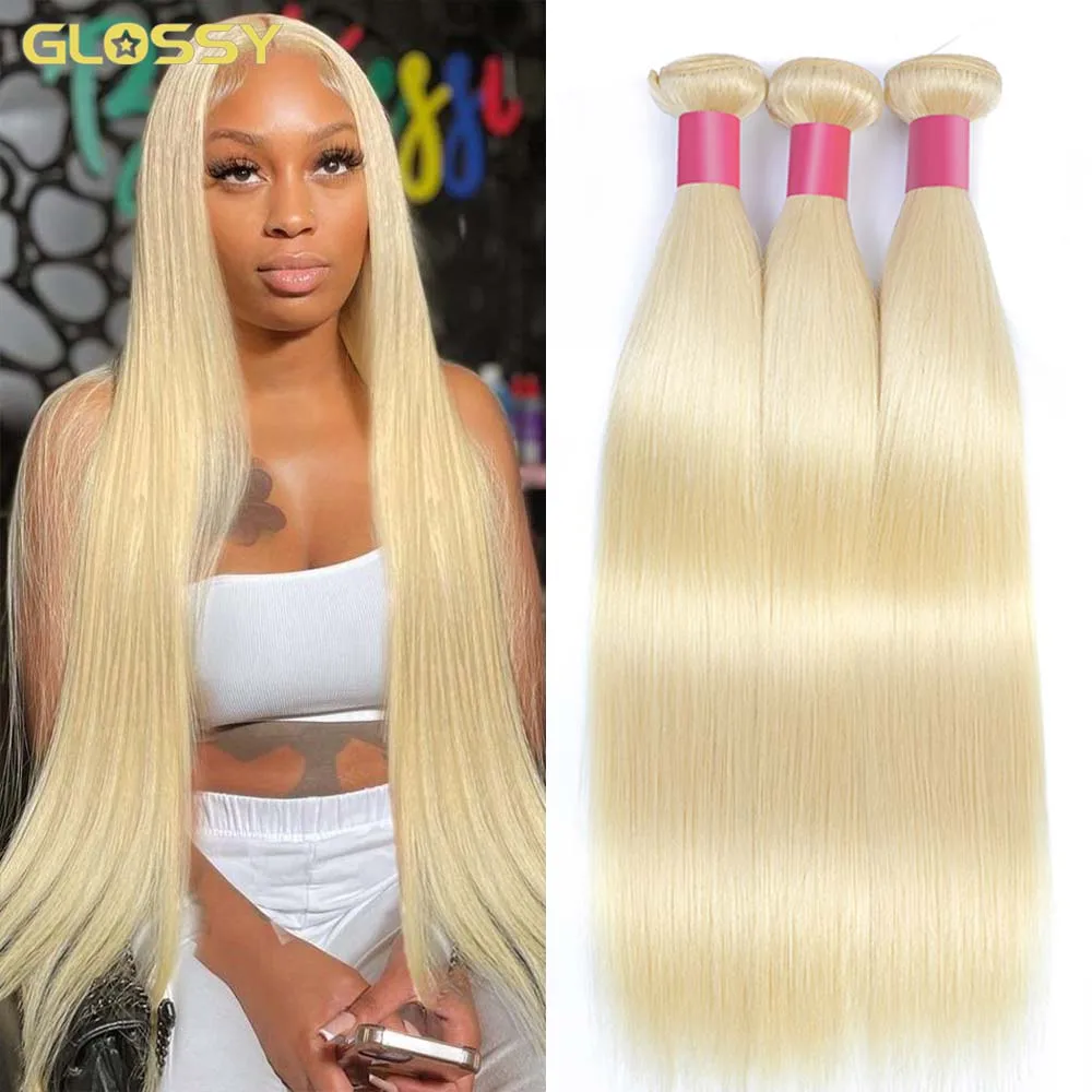 

613 Blonde Straight Human Hair Bundles With Closure Brazilian 30 34 Inch Raw Hair Human Hair Bundles Hair Extensions For Women