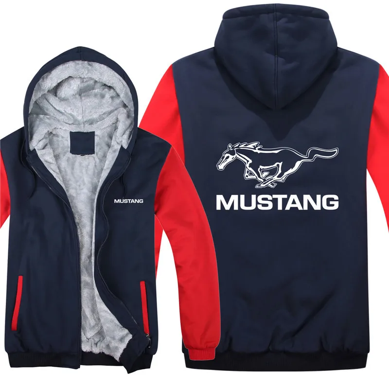 Mustang Hoodies Men Streetwear Coat Wool Liner Jacket Cool Mustang Sweatshirts Warm Hoody 2