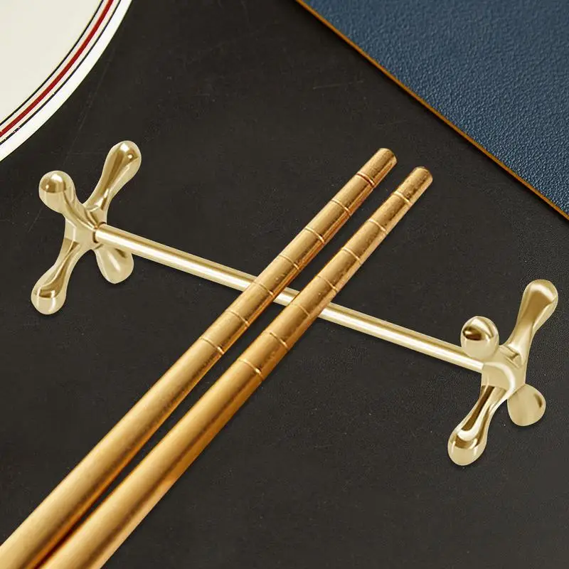 Metal Chopstick Holder Chopsticks Rest Spoons Stand Desktop Fork Rest Metal Spoon Holder Chopstick Base Japanese Spoon Rest