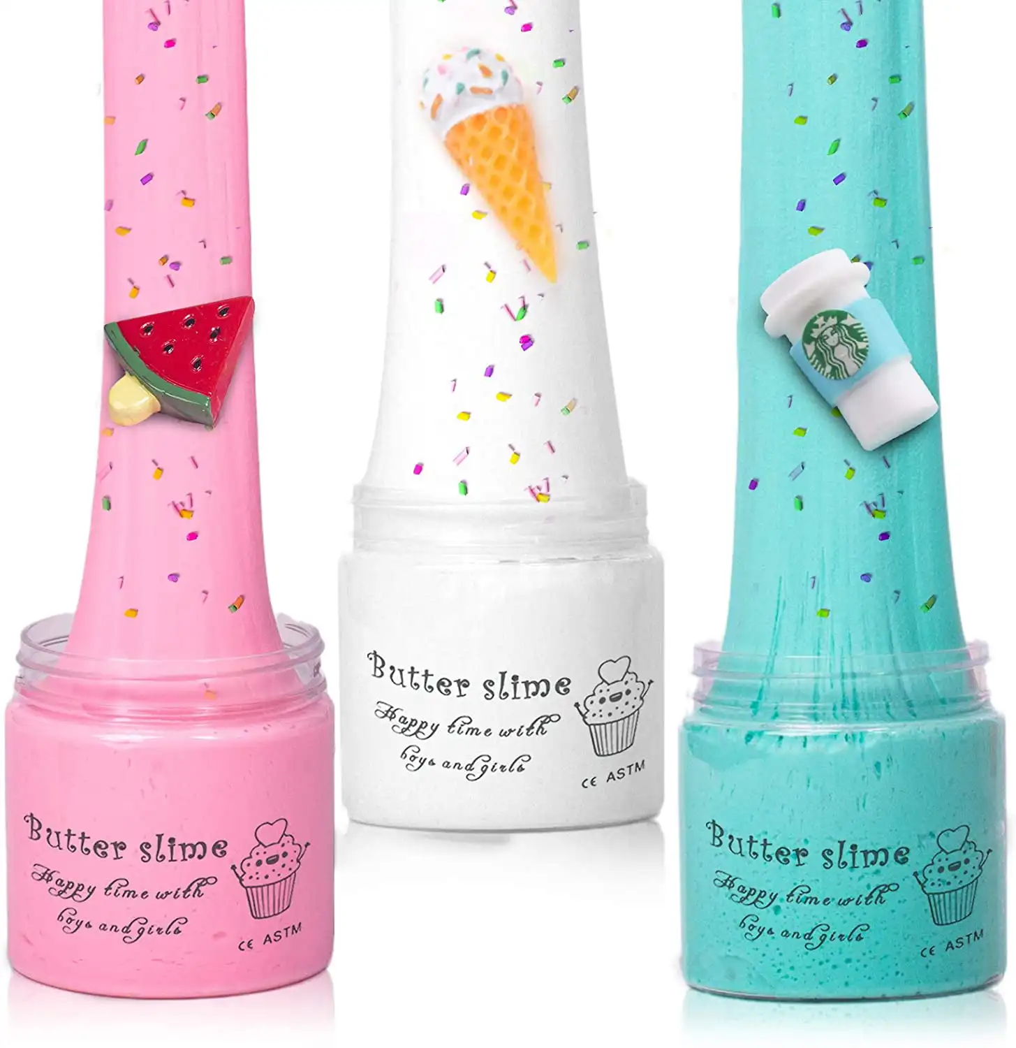 Slime Kit Fluffy Slime Slime Set with 4-Pack Butter Slimes Soft Safe Color Toys Super Soft and Non-Stick DIY Surprise Slimes