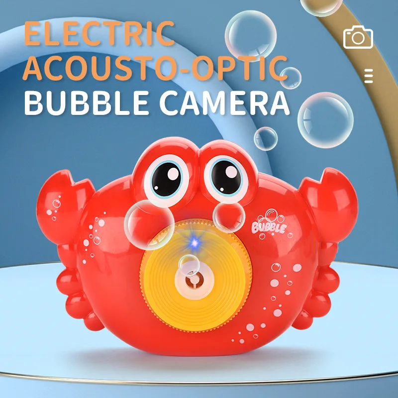 

Chilren Bubble Blowing Machine Outdoor Toys Crab Automatic Bubble Maker Light Music Camera For Kids Birthday Christmas Gifts