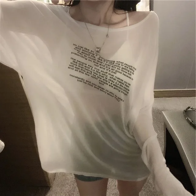 Loose T-shirts for Women Letter Pattern Simple Design Korean Style Summer Clothing Thin All-match Young Students Tops New Trendy 3