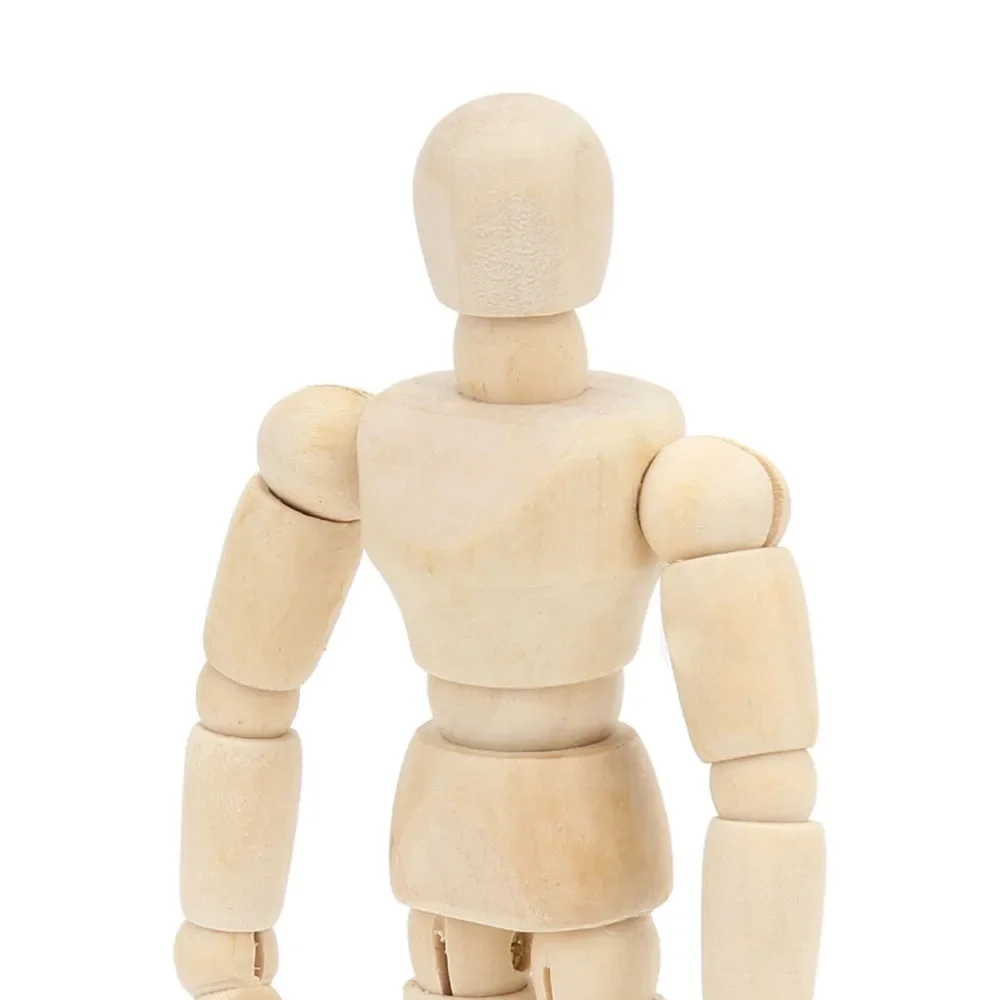 Manichino in Legno con Articolazioni Mobili 4.5 e 5.5 Pollici, Modello per Schizzi e Disegni, Materiale in Legno Naturale, Posizione Regolabile - immagine 5