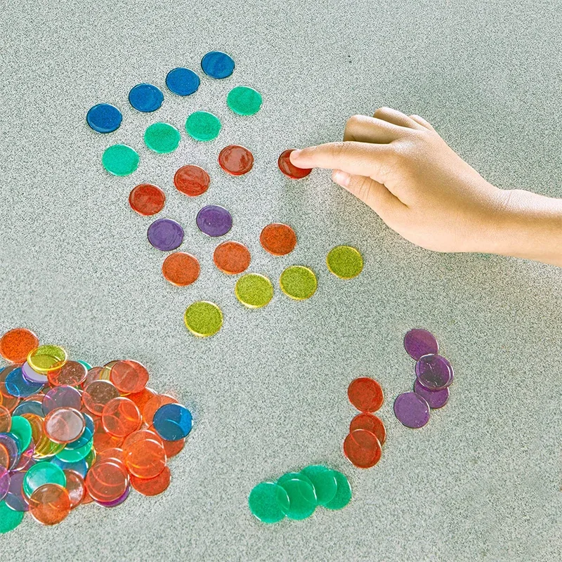 1000/500PCS Montessori Learning Resources Transparent Counting Chips 19MM Educational Games For Children Classroom Supplies