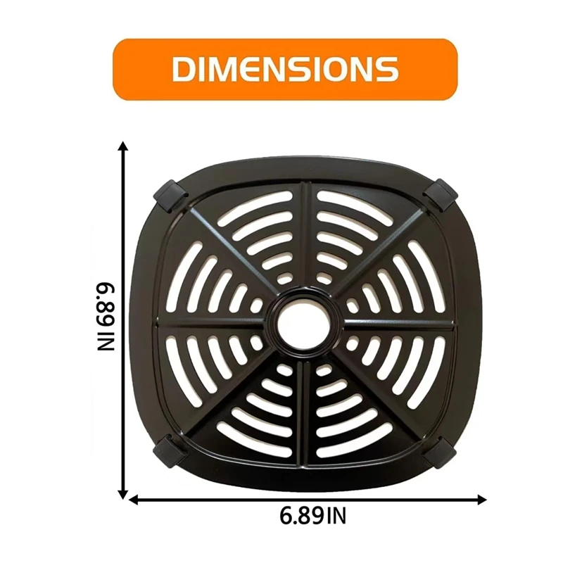 Air Fryer Accessories Air Fryer Baking Tray Air Fryer Grill Crisper Tray For Dash 2.6QT Tasti-Crisp Digital Air Fryer With Rubber Feet