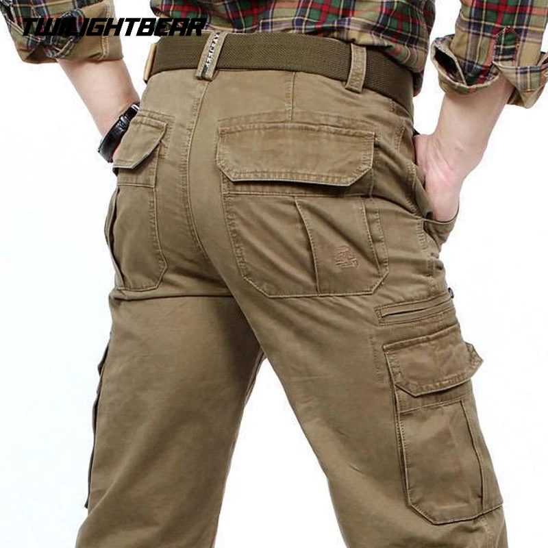 Pantalon cargo homme 100% coton multiples poches qualité premium pour pêche confortable été