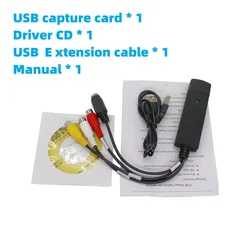 USB 2.0 Video and Audio Capture Adapter for TV and DVD/VHS Conversion (With usb cable)
