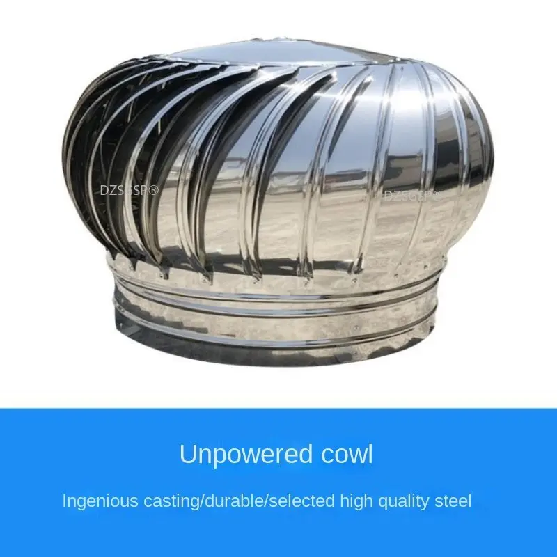 

304 Ventilation Exhaust Fan Stainless Steel Unpowered Hood Roof Ventilator Plant Flue Breeding Heat Dissipation