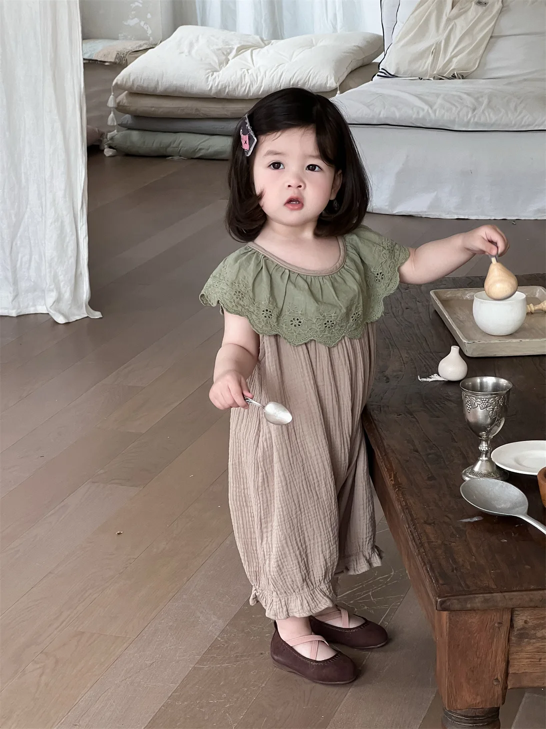 2025 Summer New Baby Girl Sleeveless Loose Romper Solid Newborn Toddler Girl Princess Cotton Lace Collar Jumpsuit Infant Clothes 4 2025 Summer New Baby Girl Sleeveless Loose Romper Solid Newborn Toddler Girl Princess Cotton Lace Collar Jumpsuit Infant Clothes - Image 4