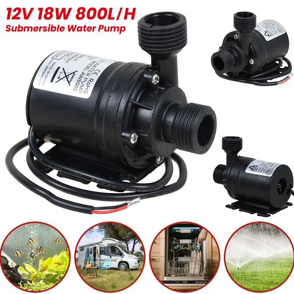 800L/H 5m DC 12V 24V Solar Brushless Water Pump Low Noise